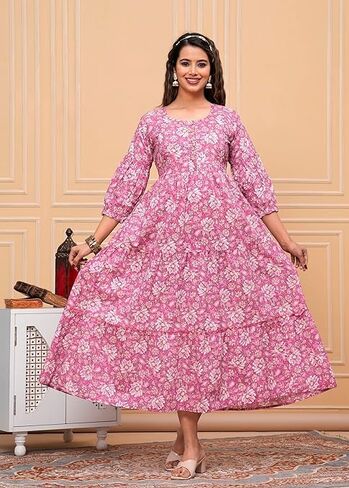 Women's Pure Cotton All Over Printed Kurti Gown Feeding Dress Maternity Gown Feeding Kurta in Saudi Arabia