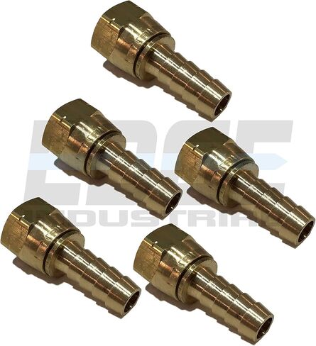 3/8" Hose ID to 3/8" 45° Female SAE Flare Brass Swivel Crimped Connector Fuel/AIR/Water/Oil/Gas/WOG (Qty 01) in Saudi Arabia