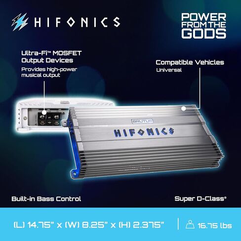 Hifonics BG-1600.4 Brutus Gamma BG Series Amp (4 قنوات، 1,600 واط كحد أقصى، Super A/B-Class) in Kuwait