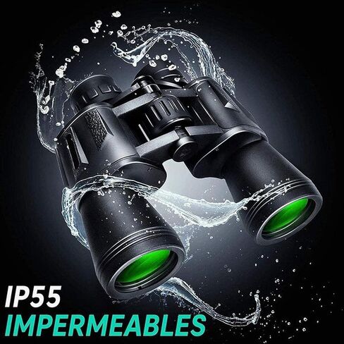 مناظير عالية القدرة على التلسكوب 20x50 مناظير مضغوطة HD Professional Professional Pinoculars Telscope قوة عالية للبالغين مشاهدة الطيور لكرة القدم BAK4 PRISM دقيقة للداخلية/Outdo in Saudi Arabia