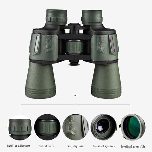 مناظير عالية القدرة على التلسكوب 20x50 مناظير مضغوطة HD Professional Professional Pinoculars Telscope قوة عالية للبالغين مشاهدة الطيور لكرة القدم BAK4 PRISM دقيقة للداخلية/Outdo in Saudi Arabia