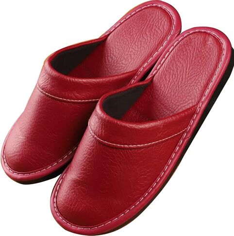 XUEMML Men's Leather Muller Slippers,leather Sandals Closed Toes，Men Casual Flip Flops，Couple's Home Indoor Breathable Non-slip Slippers Women in Kuwait