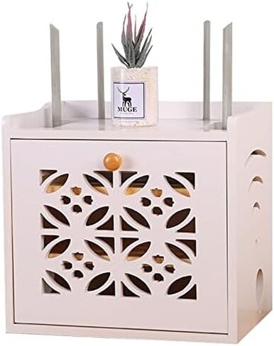 Router Storage Box,WiFi Router Storage Box Floating Shelf Wall Mounted Power Cord Storage Box Decorative Storage Rack for Set-Top Box Router Stands(C) in Kuwait