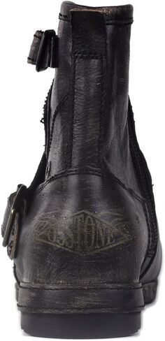 OSSTONE Moto Boots for Women Fashion Zipper-up Leather Chukka Boots Casual Shoes MS-5008-1-BP-WUS-R in Saudi Arabia