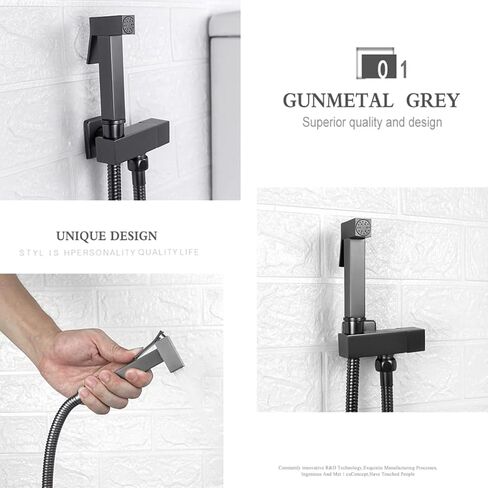 Sprayer Set HandheldSprayer for Toilet Portable Baby Cloth Diaper Sprayer BrassSpray Attachment withHose for Feminine Wash, Easy to Install,Gray(Gris) in Saudi Arabia