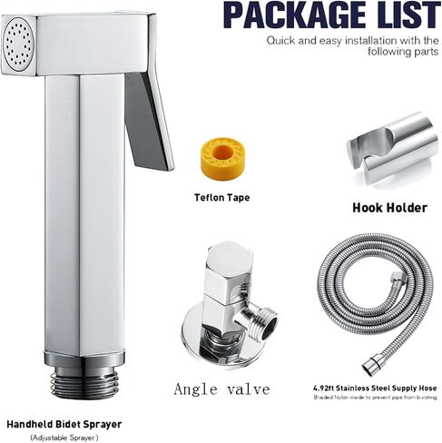 HandheldSprayer for Toilet Brass Baby Cloth Diaper Sprayer Portable Hand Held ToiletSprayer Head withHose and Bracket, for Feminine Wash, Easy to Install,Gold(Black) in Saudi Arabia