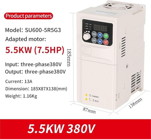 SU600 3.7KW/5.5KW 380V 3phase Input 3 Phase Output Inverter Frequency Converter Motor Speed Controller(3.7KW 380V 1-3PH B) in Kuwait