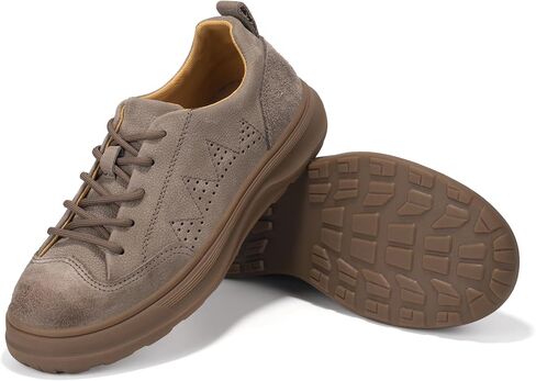 Womens Walking Shoes, Genuine Leather Low Top Men Casual Shoe with Oxford Rubber, Breathable and Durable, Suitable for Walk, Casual, Business in Kuwait