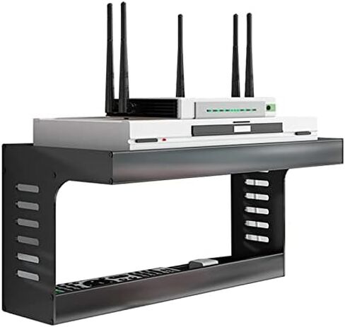 Router Storage Box,Wall Mount Floating Shelf WiFi Router Storage Box Set-top Box Rack Decorative Storage Rack for Bedroom, Living Room, Bathroom, Kitchen Stands(50x10x19.8cm) in Saudi Arabia