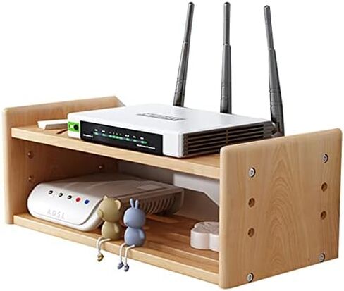 Router Storage Box,Router Shelf Wall Mount WiFi Router Storage Box Decorative Storage Rack Mount Floating Shelf for Bedroom, Living Room Stands(A,30x18.5x15cm) in Saudi Arabia