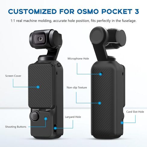 حالة حماية سيليكون كاميرا Reflex لـ DJI Osmo Pocket 3 - مقاوم للصدمات ، وغطاء خفيف ، وغير انزلاق ، حماية متينة (أزرق) in Saudi Arabia