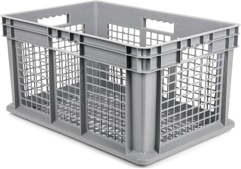 Hudson Exchange 24 x 16 x 12" (3 Pack) Mesh Straight Wall Handled Storage Container Tote, Gray in Saudi Arabia