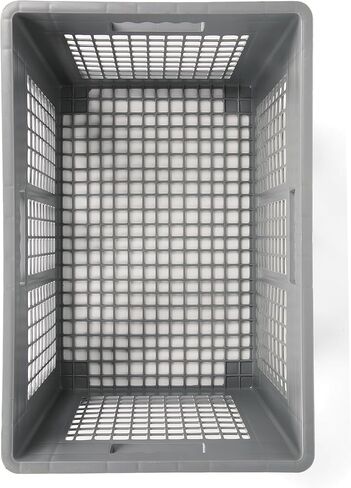 Hudson Exchange 24 x 16 x 12" (3 Pack) Mesh Straight Wall Handled Storage Container Tote, Gray in Saudi Arabia