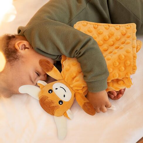 Loveys for Babies ، بطانية أمان ناعمة لأمن الأطفال حديثي الولادة ، تحاضن لعبة Toy Toy Studged Animal ، بطانيات أمنية Lovey Highland Cow Security Baby للجنسين (بقرة البني المرتفع ، 12.2 بوصة) in Kuwait