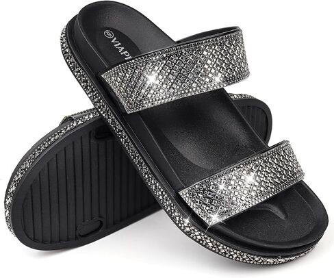 منصة صندل نساء ， صنادل صندل سيلد ذات الصنادل ذات الإبزيم القابل للتعديل in Kuwait