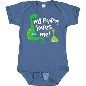 inktastic My Pop Pop Loves Me Dinosaur Baby Bodysuit