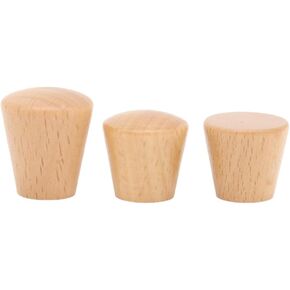 Cupboard Handles,Aluminum Alloy Kitchen Cabinet Door Handle,Wooden Cabinets 6Pcs Wardrobe Knobs Conical Handles Door Drawer Pulls Single Hole Round Kitchen Handles Furniture Knobs Hardware,Ash,Wood,(W