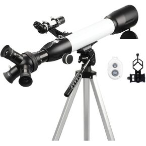 Telescope for Kids Beginners ، 60 مم فتحة 500 مم BAK4 PRISM FMC Lens Refractor Telescope لعلم الفلك 3 In1 Eyepieces Telescope مع جبل الهاتف الذكي والترايبود والبعيدة اللاسلكية