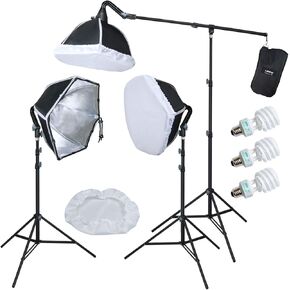 LINCO Lincostore Photography Photo Studio Lighting Kit with Boom Arm Counterweight Bag- 30 Seconds to Storage AM208