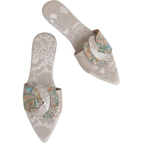 Verdusa Women's Pointed Open Toe Studded Flat Sandal Colo Block Slip On Sandals in Kuwait