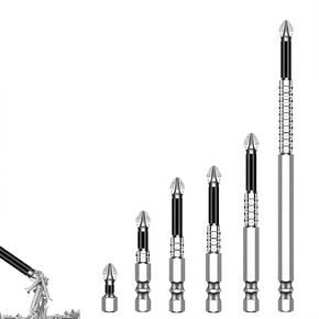 High Magnetic Screwdriver Bits Set, High-Performance Strong magnetic drill bit set, Universal Anti-Slip Magnetic Electric Screwdriver Set, 25 50 65 70 90 150mm (6pcs)