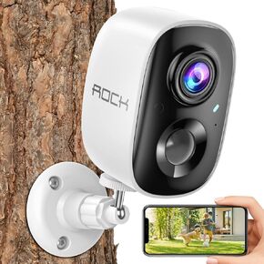 WiFi Camera Outdoor, 1080P Battery Powered AI Motion Detection, Bullet Surveillance Cameras for Home Security System with Siren Alarm, Night Vision, Waterproof Cloud/SD