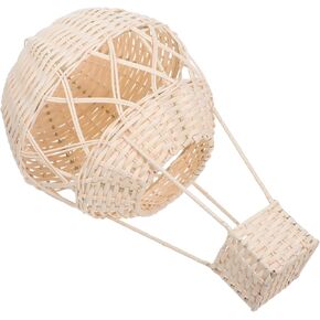 Luxshiny Natural Rattan Hot Air Balloon Lamp Shade Wicker Wall Holder Art for Boy Girl Rooms Unique Decorative for Bedroom and Living Room Cozy Atmosphere