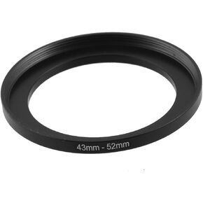uxcell Metal Step Up Filter Ring Adapter, 43mm to 52mm Step-Up Adapter Ring Filters for Camera Lenses Hood, Aluminum Male 43mm to Female 52mm Camera Stepping Rings, Black