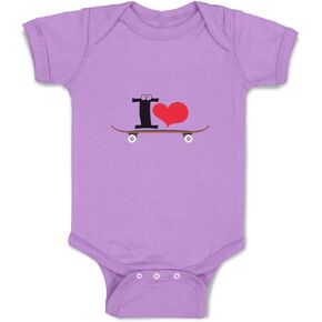 Cute Rascals Custom Boy & Girl Baby Bodysuit I Love Skateboard Skater Sport Cotton Baby Clothes