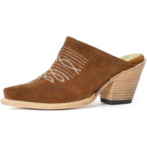 Stetson Women Reed Mules Snip Toe Brown 8 1/2 M US