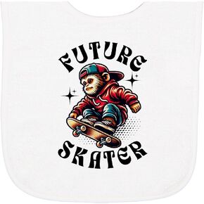 inktastic Boys Skateboarding Future Skater Baby Terry Cloth Bib