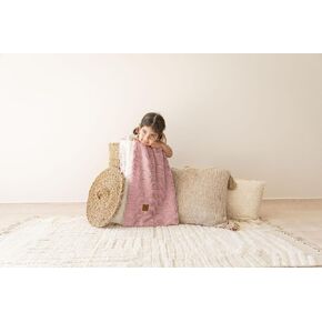 Cuddle Cookie Baby Zigzag Faux Fur Blanket, 27 x 33 inches, Blue Pink Grey, with Ivory, Gift Box (Blue)