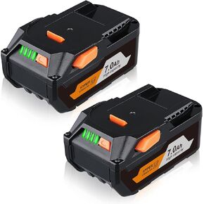 VANTTECH 7.0Ah R840087 18V Compatible with Ridgid 18 Volt Battery R840087 R840086 R840084 R840083 AC840086 AC840085 Replacement for Ridgid 18V Cordless Power Tool Lithium-ion Battery 2 Pack