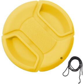 3 Pack 37/40.5/43/46/49/52/55/58/62/67/72/77/82/86mm Center Pinch Lens Cap Cover +Anti Loss Rope Red Blue Yellow White Pink Green Front Lens Cap Compatible with 49mm Cameras (Pink,49mm)