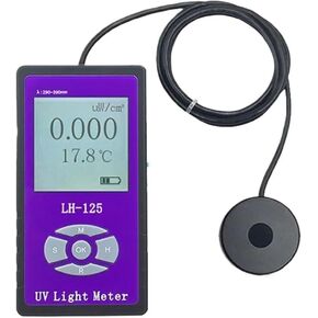 UV Meter, UVA + UVB LH-125 Barrier Ultraviolet Transmittance Penetration Rate Irradiance Detector Radiometer UV Light Meter for Measuring Ultraviolet Light