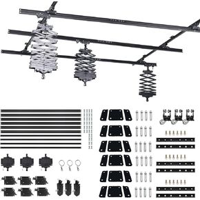 118" x 118" Photography Pantograph System Complete Kit 3.0M Studio Lighting Support Rail System 43-200CM Drop Pantograph Smallpox Rail Track Kit (3.0×3.0M-A)