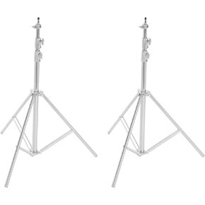 9.2 ft/2.8m Stainless Steel Photography Light Stand 2Pcs, 33.07-44.09lbs Load-Bearing Heavy Duty Tripod Stand 3.77-9.19ft Height Adjustable Photography Tripod Stand, for Strobe, LED Video Light