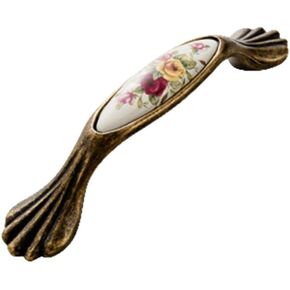 Cupboard Handles,Aluminum Alloy Kitchen Cabinet Door Handle,Ceramic Handle Bronze Cabinet Pull Knob Wardrobe Closet Cupboard for Furniture Hardware Accessories Door Handles,(3022 96mm)