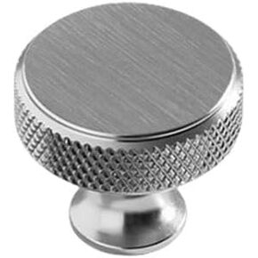 Cupboard Handles,Aluminum Alloy Kitchen Cabinet Door Handle,Round Black Gold Silver Single Hole Handles Cabinet Door Knobs and Handles Drawer Pulls Furniture Hardware,(835 Silver)
