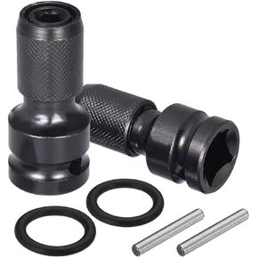 2pcs 1/2 بوصة مربعة بالسيارة إلى 1/4 بوصة محول محول المقبس hex محول محول تشاك للهوات