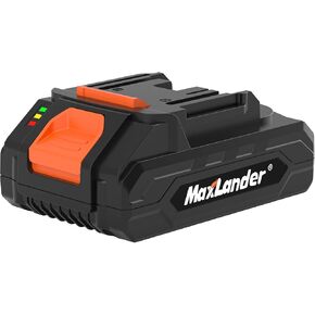 MAXLANDER 20V 2.0Ah Lithium Rechargeable Battery (Not Compatible with Cordless Snow Shovels and Cordless Snow Blowers)