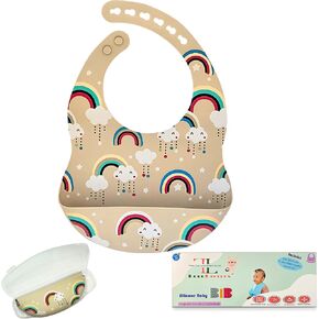 BPA-Free Silicone Baby Bibs with Travel Case, Toddlers Boys/Girls, Large Pocket, Adjustable, Toddlers 6-48 Months