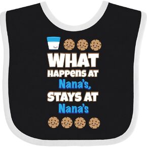 inktastic What Happens At Nana's Baby Bib