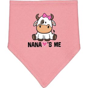 inktastic Nana Loves Me Girl Cow Baby Bandana Bib