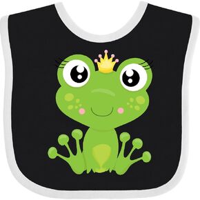 inktastic Cute Frog, Green Frog, Frog Princess, Crown Baby Bib