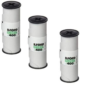 Ritz Camera Pack of 3 Ilford Delta 400 Professional, Black and White Print Film, 120 (6 cm), ISO 400 (1780668)