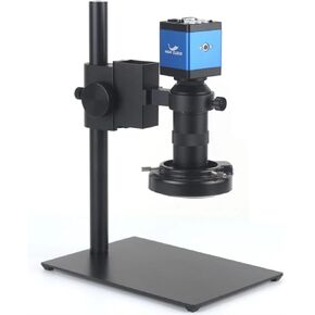 48MP 4K USB HDMI VGA Digital Video Monocular Microscope Camera Continus Zoom 180X C-Mount Soldering Phone Repair Tools(A1 Set)