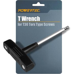 POWERTEC T Wrench for T30 Torx Type Screws, Replacement for DeWalt 5140067-13 Planer Wrench, Fits DeWalt DW735, DW735X, DW734, and Delta 22-590 (72099)