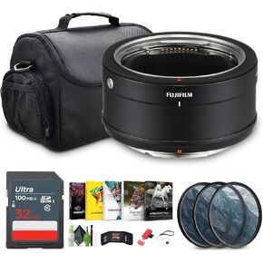 Fujifilm H Mount Adapter G حزمة مع علبة العدسة الناعمة + بطاقة ذاكرة 32 جيجابايت + حارس رأس العدسة + محفظة بطاقة الذاكرة + المزيد