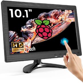 Eyoyo 10.1" Touch Screen Monitor: 1366x768 Full HD 10-Point Raspi Touchscreen Supports HDMI/VGA/AV/BNC/USB Inputs Small HDMI Monitor Compatible with CCTV Raspbery Pi Camera PC(EM101ADC)